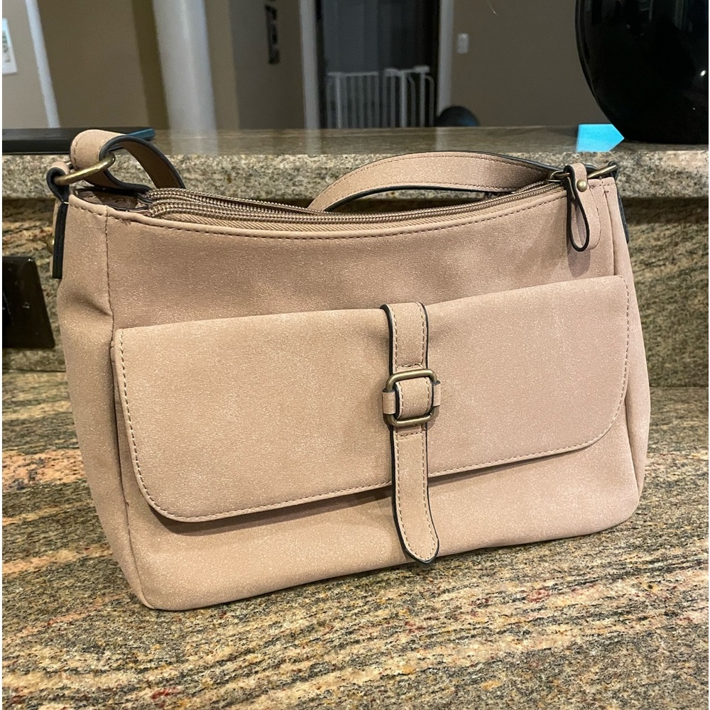 Brand New “Bueno” Bag. 12” wide. Adjustable strap. Great feel